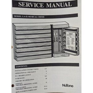 Nutone service manual model LA-52 musical chime